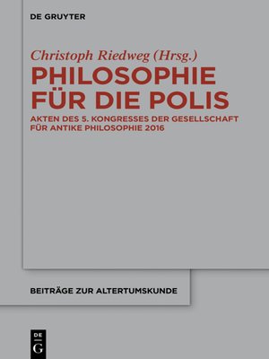 cover image of Philosophie für die Polis